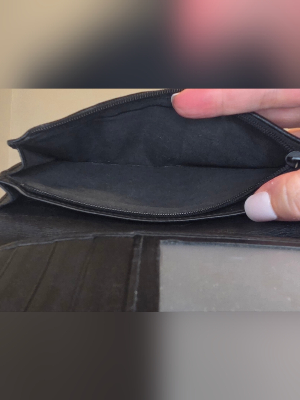 Gucci Guccissima Leather Bifold Wallet Black Zip Organizer Long Wallet - Picture 8 of 11